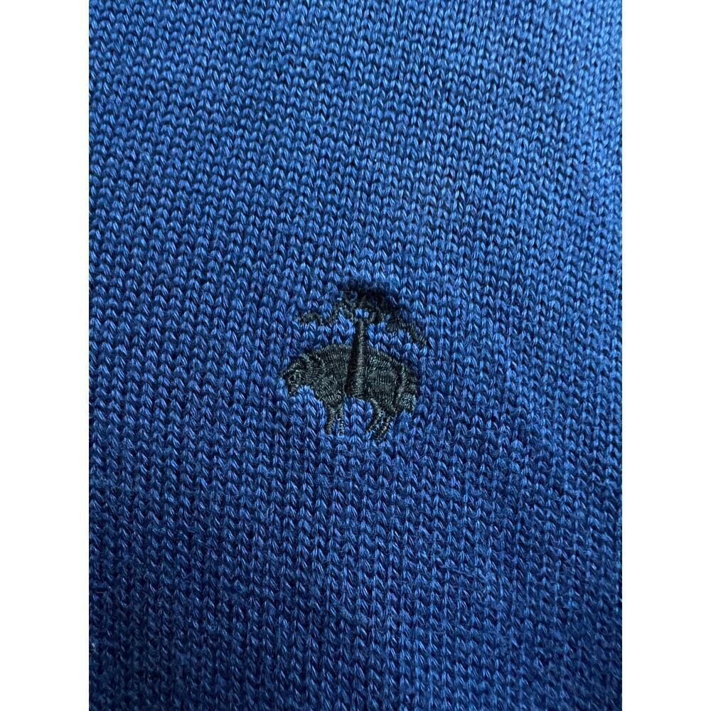 Brooks Brothers 346 Men's Quarter Zip Blue Sweater Supima Cotton Large - Picture 3 of 10